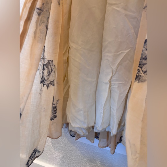 Gunne Sax Vintage Floral Maxi Dress with Navy Accents - Picture 9 of 16